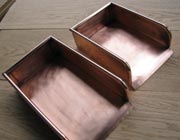 Custom made copper trays for drainage system